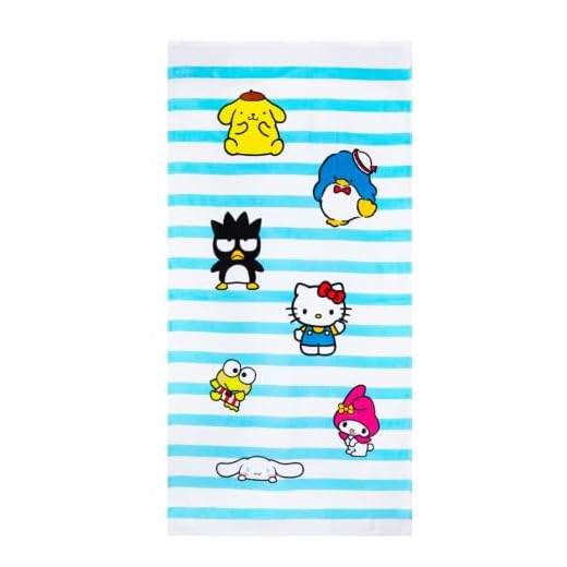 Franco Sanrio Hello Kitty & Friends Super Soft Cotton Bath/Pool/Beach Towel, 60 in x 30 in, (Official) Sanrio Product Collectibles