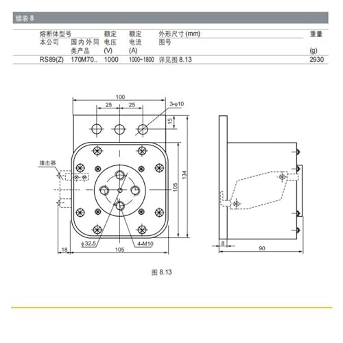 Fusible à action rapide RSF-6 500V 2000A pour semi-conducteur