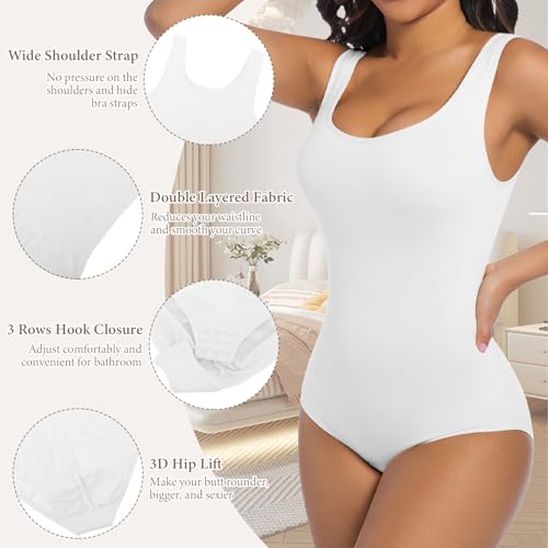 Shapewear Bodysuits Tummy Control Body Shaper Seamless Waist Trainer for Women Scoop Neck Going out Tops4