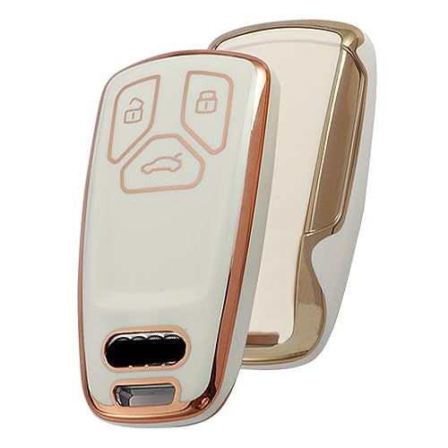 Juttzzei Audi A4 B9 Schlüsselhülle Weiß Roségold