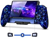 Spican Switch Controllers for Nintendo Switch/Switch OLED, Hall Effect Switch Wireless Pro Controller One-Piece Joypad, Full-Size Handheld Mode Gamepad with Colorful Lights/Battery/Turbo/Programming