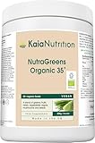 NutraGreens Organic 35+ - Greens Powder, Made in the UK - 35+ Superfoods, Greens, Adaptogens, Berries - Supports Immune Health, Digestive Health and Energy Balance - 300 grams - No Harmful Fillers