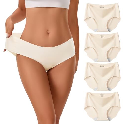Image of INNERSY Seamless Underwear for Women Soft No Show Invisible Hipster Panties 4-Pack