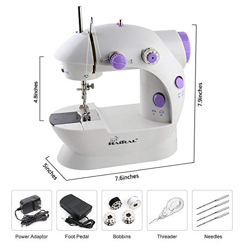 RZChome Portable Mini Sewing Machine Easy to Use for Beginners Speed Double Thread with Foot Pedal Handheld Sewing Embroidery Machine, Straight Sewing