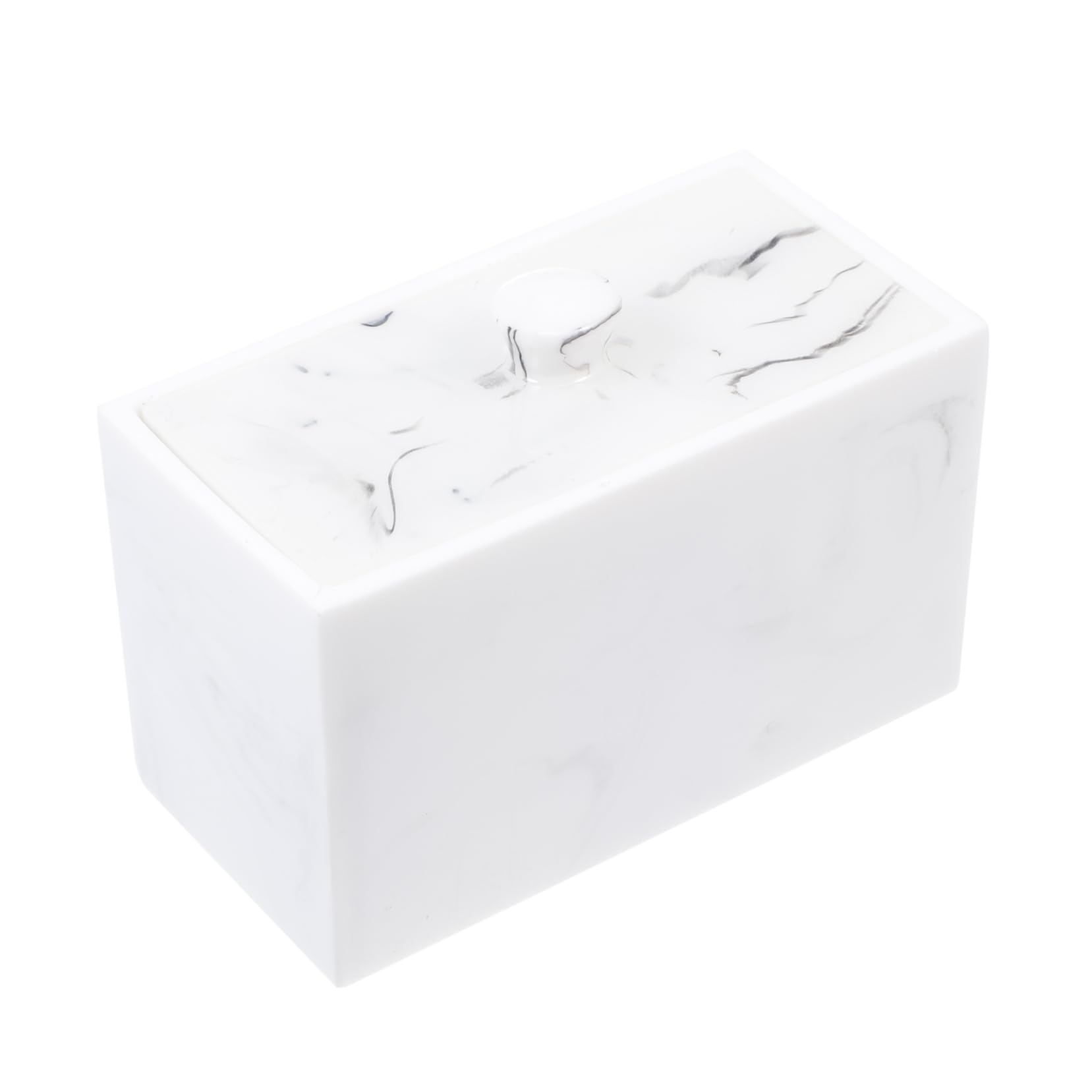 Lagerbox mit Deckel aus Kunstharz für Kosmetik mit Großer Kapazität Marmor Optik zur Aufbewahrung von Wattepads und Nagelzubehör im Bad