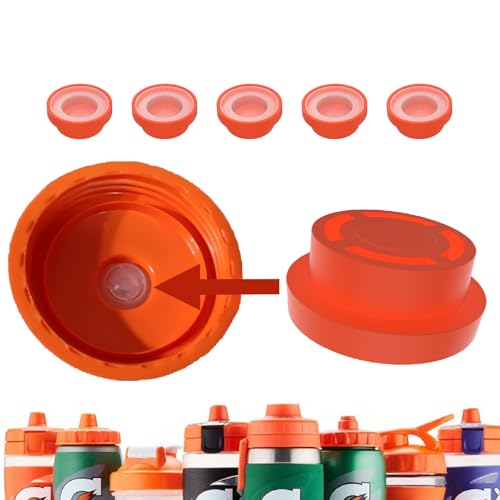 Aufuga 10 Pack Replacement Valves & Silicone Valve Lid Gaskets for Gatorade Water Bottles - Compatible with GX 30oz and Squeeze Bottle 32oz (10, Orange)