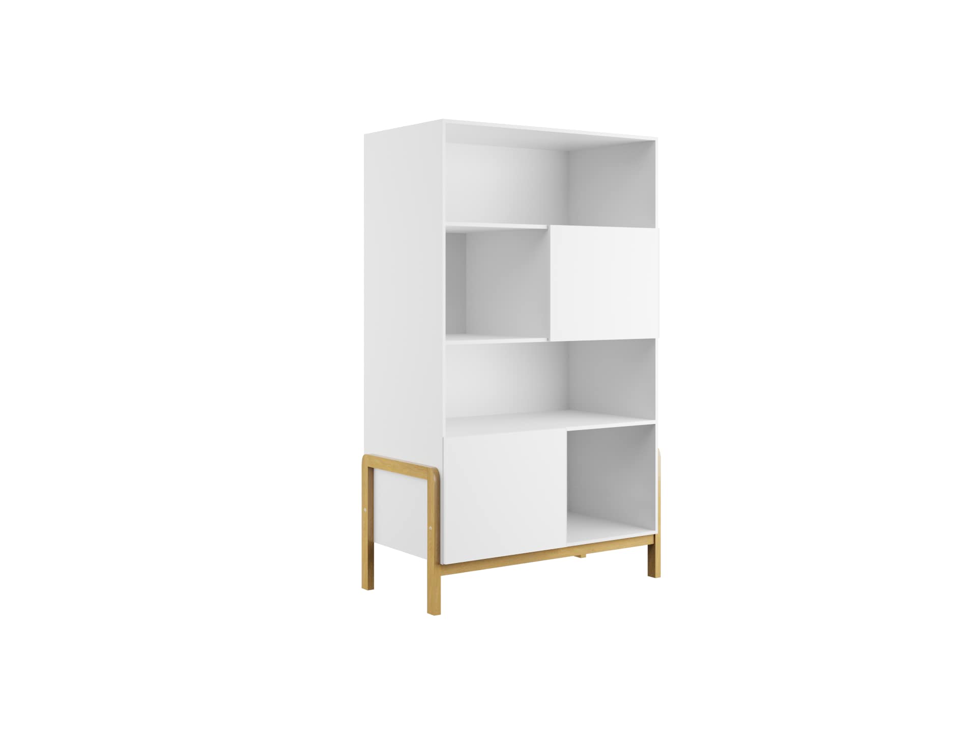 Générique Habitación completa para niños: armario de 2 puertas + cama 80 x 180 con somier/colchón+cómoda con 3 cajones+biblioteca; color blanco