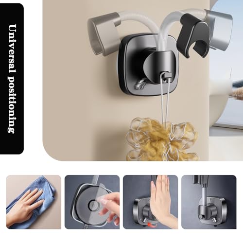 ORARTMM Duschkopfhalterung mit Saugnapf,360° Drehbar, Doppelte Saugkraft, 10 kg Tragfähigkeit, Montage ohne Bohren, rutschfeste Duschbrause Halterung für Bad & Dusche