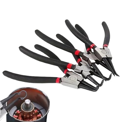 Herramientas para quitar anillos de respaldo -Bakery, alto rendimiento, pinzas de anillo de seguridad establecidas | puntas de la lengua con mejillas dobladas, primavera multifuncional -cargado z