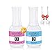 New Design 2 in 1 Dip Powder Top & Base Coat, Dipping Powder Activator Kit 15ml/Bottle No Need UV/LED Lamp Good Guarantee
