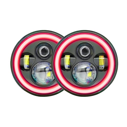 Phare avant Jeep Wrangler CJ-7 rond LED rouge pour sorties nocturnes