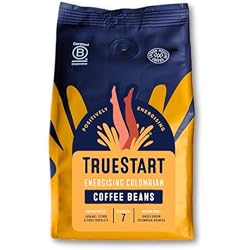 TrueStart Coffee Beans, Smooth Energising Colombian, 200g, 1 Pack | 100% Arabica, Medium Roast, Single Origin Whole Bean - Mycotoxin-Free & Antioxidant Rich, for Espresso, Filter Brewing