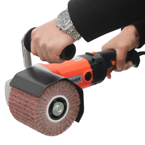 Donened - Satiniermaschine 1400W Schleifmaschine Bürstenschleifer mit Schutzhülle 600-3600RPM Poliermaschine Multischleifer für Holz Metall Stein Fliesen Kunststoff