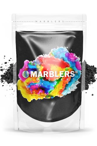 MARBLERS Black Mica Powder [True Black] 3oz (85g) | Cosmetic Grade | Epoxy Resin Pigment | Dye | Non-Toxic, Vegan, Cruelty-Free | Lip Gloss, Nails, Body Butter | Bath Bomb, Candle & Soap Making