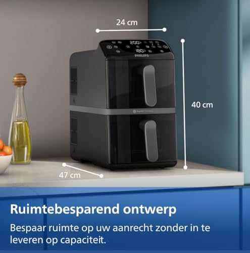 Philips Dubbele Airfryer 4000 10L - 2 maaltijden met RapidAir - Afbeelding 4