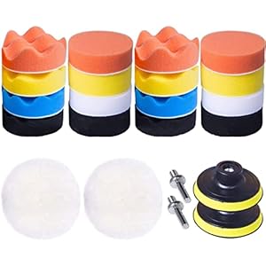 22 Stks Polijstmachine & Buffer Pads 3.15 Inch Buffing Spons Pads Werken Met Polijstmachine voor Polijsten en Waxen
