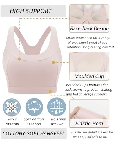 Image of RUNNING GIRL Sports Bras for Women High Support,Racerback Supportive Molded Cup Sports Bra with Sewn in Pads