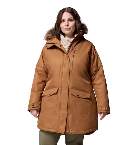 Columbia Womens Suttle Mountain Long Insulated Jacket, Camel Brown, Large