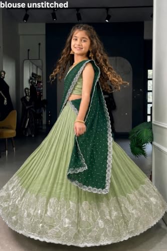 Image of Kids Lehenga Choli with Elephant Embroidery