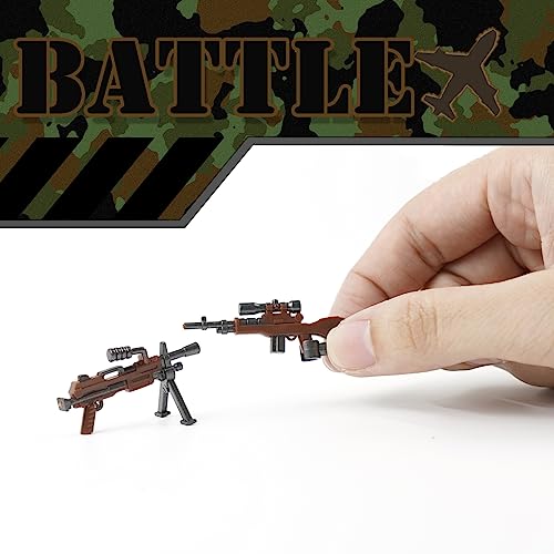 Army Weapons Pack Military Guns and Accessories Kits Toys for Boys, WW2 Equipment Gear Set, Compatible with SWAT Policeman, Soldier Figures of Major Brand Building Block