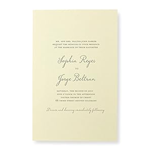 Gartner Studios Simple Ivory Print At Home Wedding Invitation Kit, 5.5” x 8.5”, Set of 100, Includes Envelopes (76039)