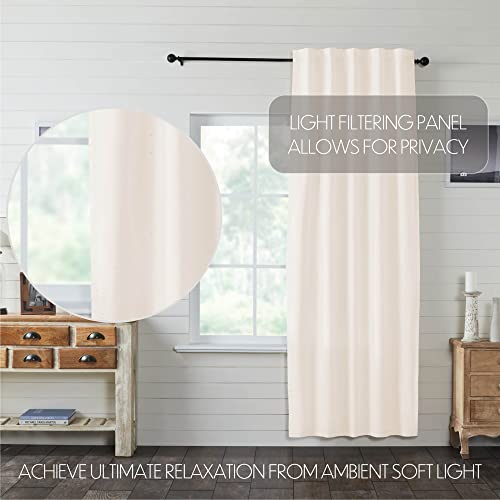 VHC-Brands-Simple-Life-Flax-Farmhouse-Curtain-Panel-Antique-White-96×40 VHC Brands Simple Life Flax Farmhouse Curtain Panel Antique White 96×40