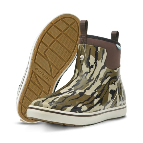 LaCrosse Alpha Deck Rubber Boots, Mossy Oak Original Bottomland, 13 Wide