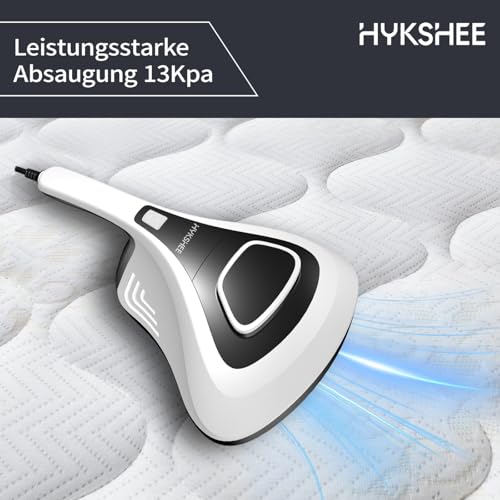 HYKSHEE Milbensauger, Milbenstaubsauger, Sterilisiert Oberflächen mit UV-C Licht, Vernichtet bis zu 99,9% der Milben, ideal für Matratzen für Allergiker