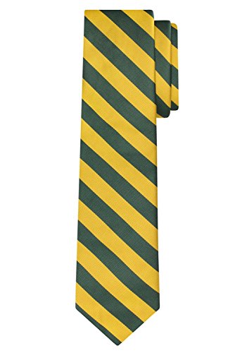 Jacob Alexander Stripe Woven Men s Reg College Bar Stripe Tie - Green Gold