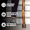 Brazos Rustic Wood Walking Stick, Hickory, Traditional Style Handle, for Men & Women, Made in The USA