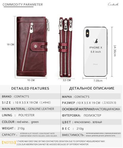 Women Wristlet Wallets Large Capacity RFID Blocking Leather Wallets Credit Cards Organizer with Checkbook Holder (Black)2