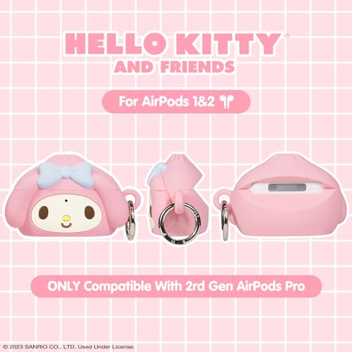 Image of iFace x Hello Kitty and Friends Case [ Compatible with AirPods Pro 2 ][Steamed Bun Series] Silicone Protective Cover [Carabiner Clip Included] [Wireless Charging Compatible] - My Melody
