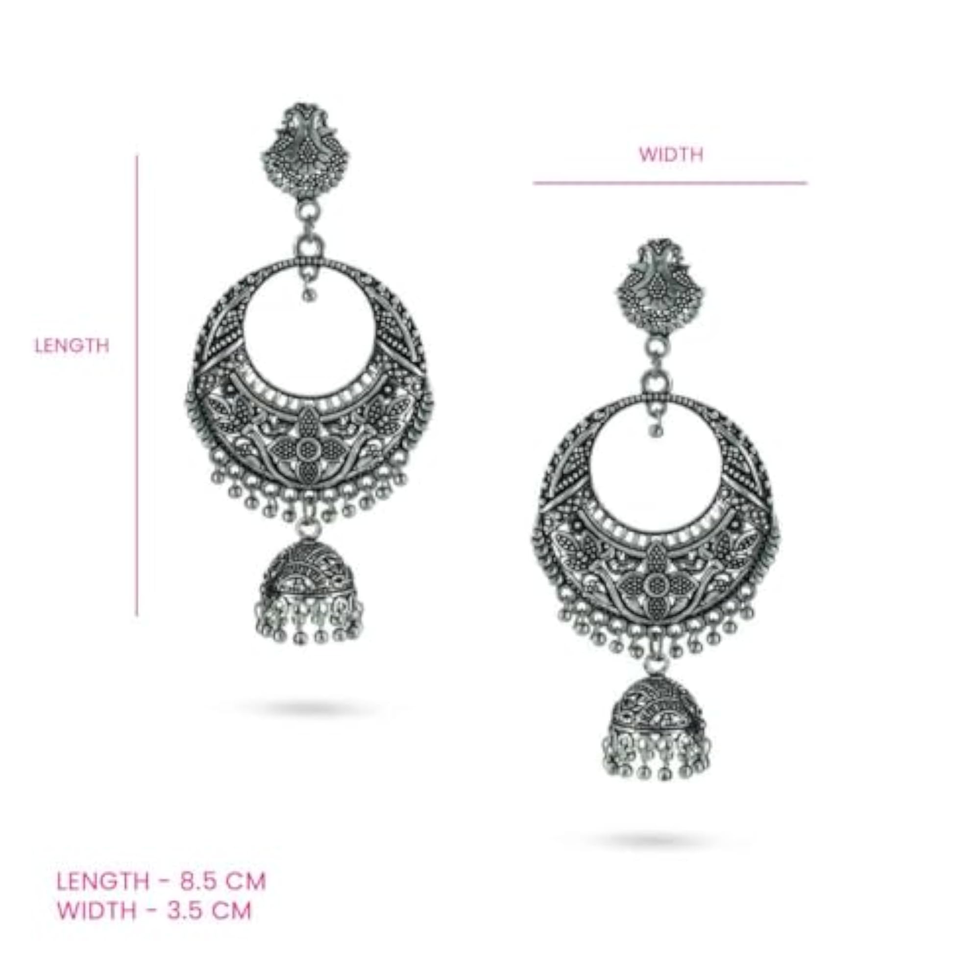 Oxidised Jhumka Earrings for Girlfriend, Women & Girls