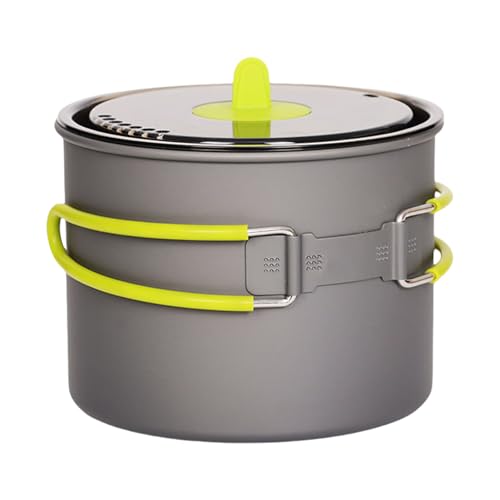 Casserole de camping en alliage métallique antiadhésive avec couvercle pour cuisine outdoor