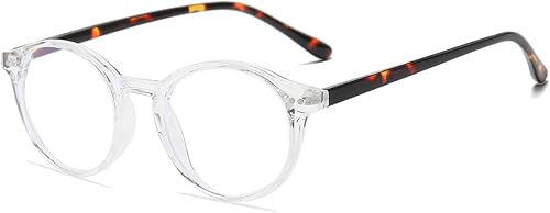 Gleyemor Gafas de luz azul para hombres y mujeres, vintage, redondas, con bloqueo de luz azul, protección de pantalla de computadora (marco