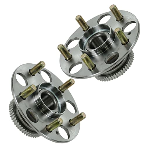 Image of TRQ Rear Left and Right Wheel Bearing and Hub Assembly Set 2 Piece Compatible with 1998-2002 Honda Accord V6 3.0L with Rear Disc Brakes 2004-2005 Civic SI 1999-2003 Acura TL 2002-2006 RSX