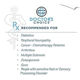 Doctor\'s Choice Diabetic Socks for Women, Non-Binding Top, Soft & Cushioned Crew, Circulatory Neuropathy Socks for Swollen Feet, Moisture-Wicking, Stretchable, 4 Pairs, 9-11 Medium - (Light Grey)