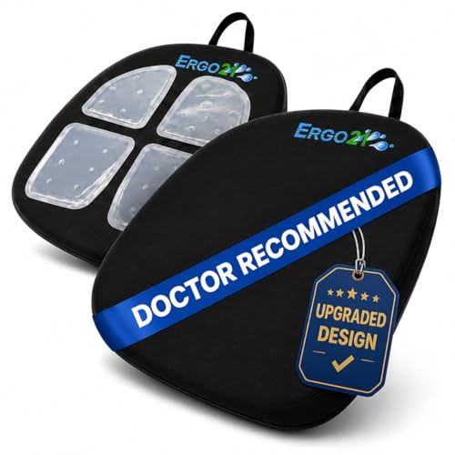 ERGO21 Travel Seat Cushion with LiquiCell® Membrane (Now Upgraded) - Thin Orthopedic Cushion for Sciatica, Tailbone, Back Pain Relief – Lightweight Foldable | Car, Truck, Airplane, Office & Home ERGO21 Travel Seat Cushion with LiquiCell® Membrane (Now Upgraded) - Thin Orthopedic Cushion for Sciatica, Tailbone, Back Pain Relief – Lightweight Foldable | Car, Truck, Airplane, Office & Home