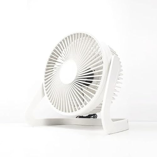 USB Desk Fan, Quiet Operation, Strong Wind Table Fan, 360° Head Rotatable with Changer Cable Personal Desktop Fans, 5 Inches Portable Mini Fan for Table Home Bedroom Office Indoor Outdoor. (White)