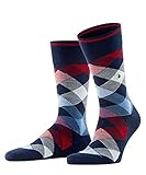 Burlington Socken Newcastle Schurwolle Herren schwarz grau viele weitere Farben verstärkte Herrensocken mit Muster atmungsaktiv kariert ONE-SIZE-FITS-ALL als Geschenk 1 Paar