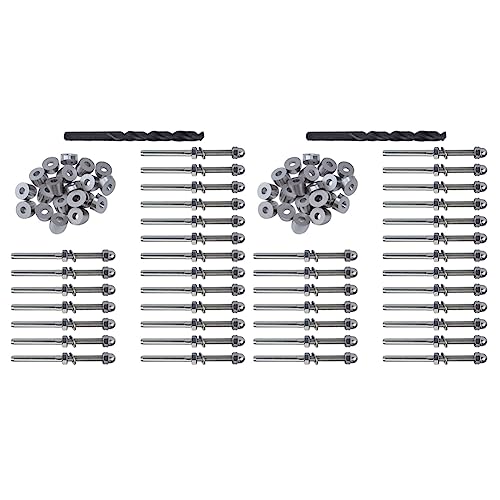 rieder 40 Paia di Kit per Ringhiere per Cavi da 1/8 di Pollice Terminale per Raccordo Terminale Un Tensione Filettata con Rondella Smussata Un 30 Gradi per Decking