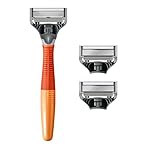 Harry's Original Shaving Kit for Men - Razor Handle and 3 Razor Blade Refill Cartridges - German Engineered - Ember - Image 2