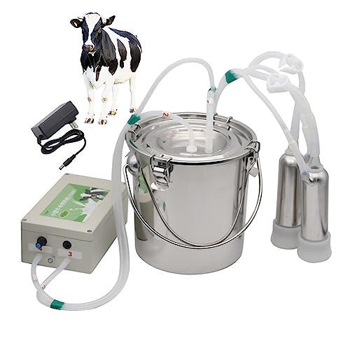 hzexun 5LKuhmelkmaschine wiederaufladbarer Host Regulierung der Pulsationsgeschwindigkeit automatischer Stopp der Melkmaschine wenn sie mit Milch gefüllt ist mit Milcheimer aus Edelstahl