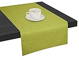  ROYAL SCHNEIDER Mantel de mesa, camino de mesa, mesa para gastronomía, aspecto de lino, colección monocolor, fácil de limpiar, rectangular, ovalado, verde pistacho oscuro, 40 x 120 cm