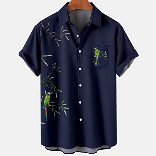 Usnsm Mens Bowling Shirts,Mens Bowling Shirt Print Hawaiian Shirts Short Sleeve Casual Button Down Shirt Loose Beach Shirts #TOP1