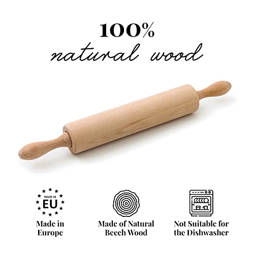 Tuuli Kitchen – Classic Wood Rolling Pin With Rotating Center thumb #2