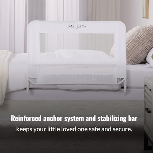 Dream On Me Mesh Security Bed Guard Rail for Toddlers 2–5 Years, White - image 7