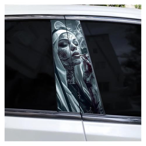 Autocollants pour montant B style nonne fumeuse pour look de voiture cool au quotidien