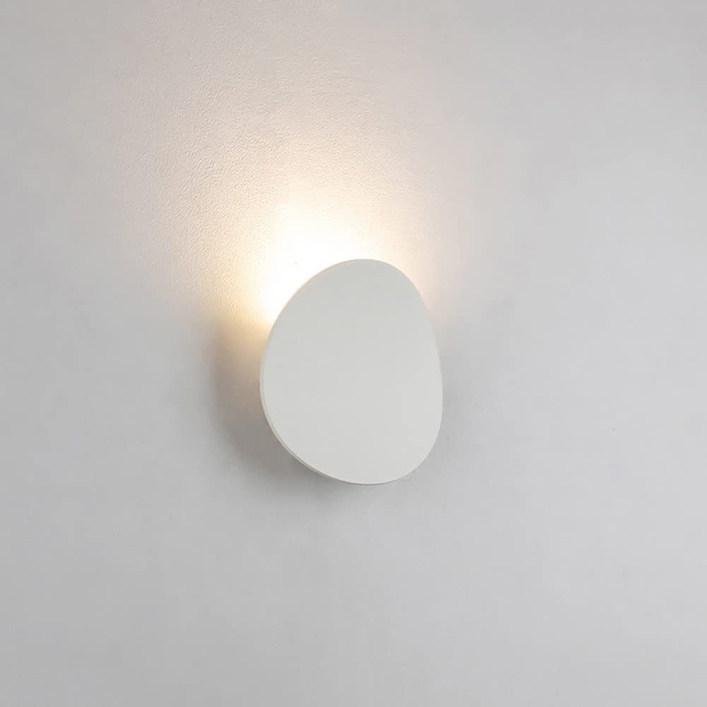 ITOSUI Minimalist Outdoor Wall Sconce Flat Round Outside Wall Light, IP65 Waterproof Wall Lamp Black/White Porch Lighting Fixture, Exterior Wall Wash Lights Up Lamps for Garden (Color : White)