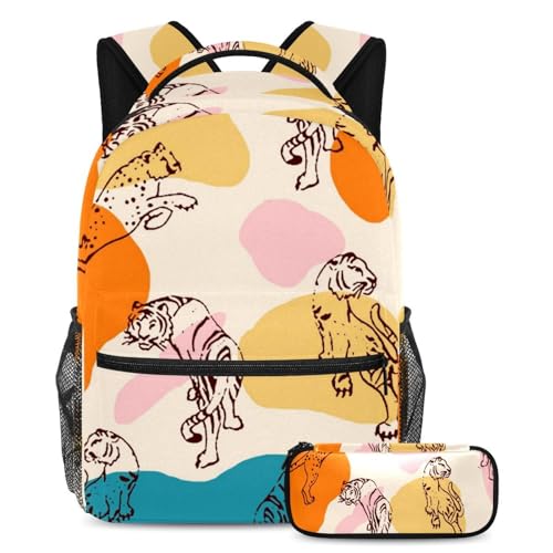 Cartable astronaute tigre 2 pièces parfait pour l'école et les sorties